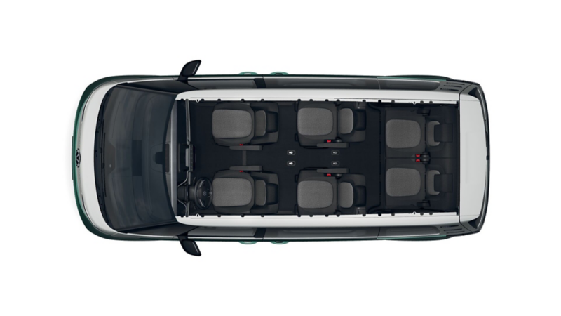 Långa ID. Buzz ovanifrån med 6 säten