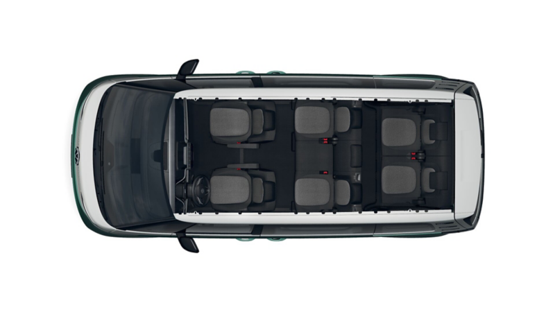 Långa ID. Buzz ovanifrån med 7 säten