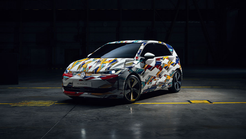 L'ID. Polo camouflée de 3/4 avant.