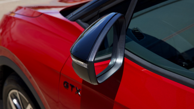 Close up image of wing mirror