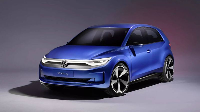 Concept-car ID. 2all, de 3/4 avant en studio.