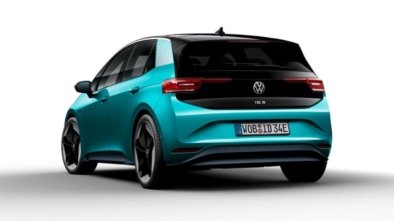 Vista 3/4 posteriore di Volkswagen ID.3