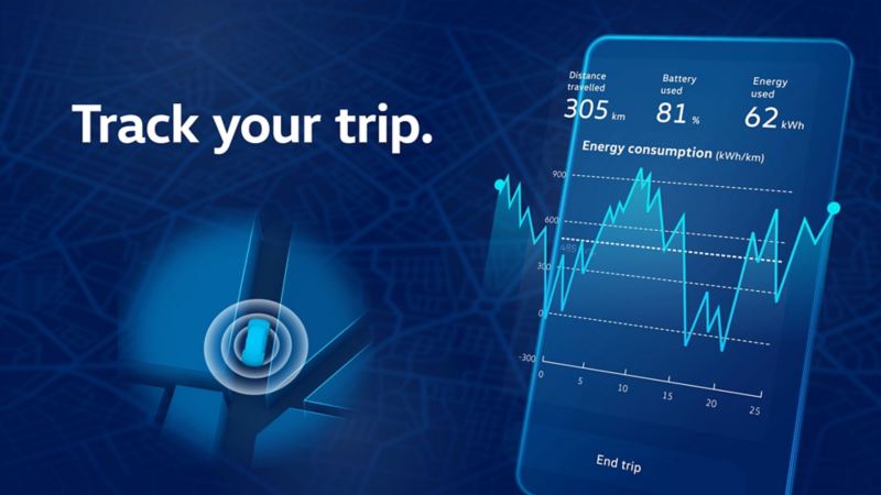 illustration showing how the ev check app works by tracking your trip