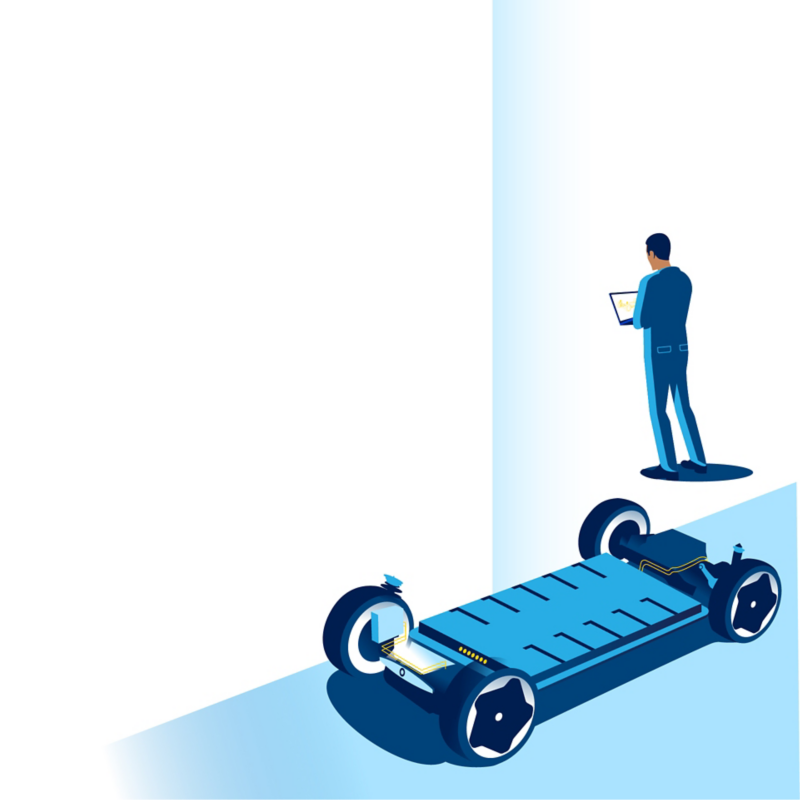 Technische Darstellung Fahrzeugbatterie