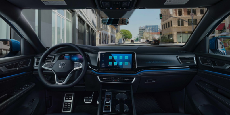 Interior del VW Atlas Cross Sport.