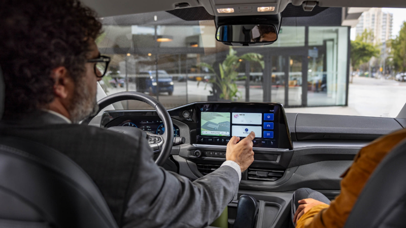 Interior photo of a new Transporter cockpit 