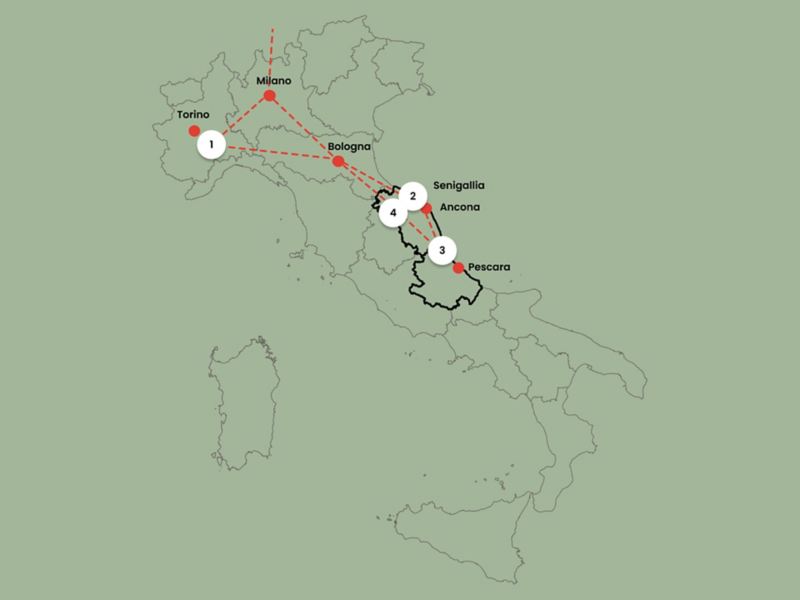 Route von Normady in Italien