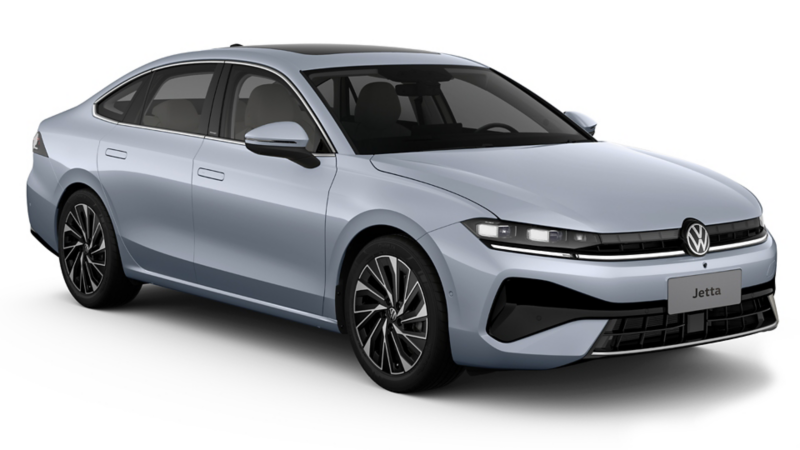 The Jetta 3D render three-quarter view
