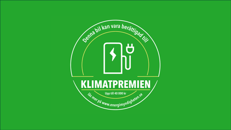 En logotyp med texten Klimatpremien