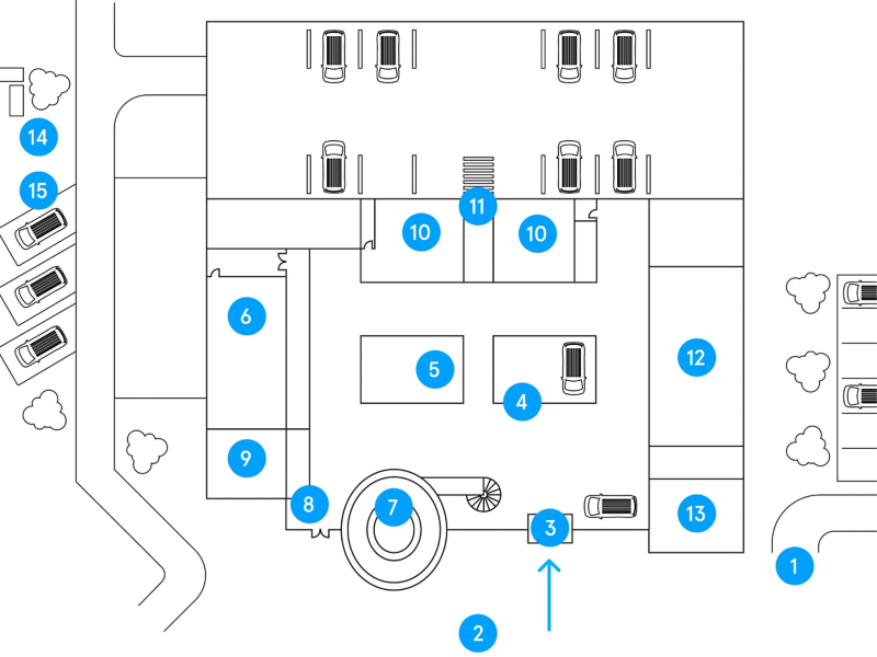 Der Lageplan des VW Kundencenters in Hannover