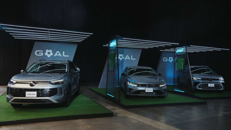 Fiesta por el lanzamiento de Volkswagen Edición Especial GOAL con tres modelos: Jetta, Tiguan y Taos.