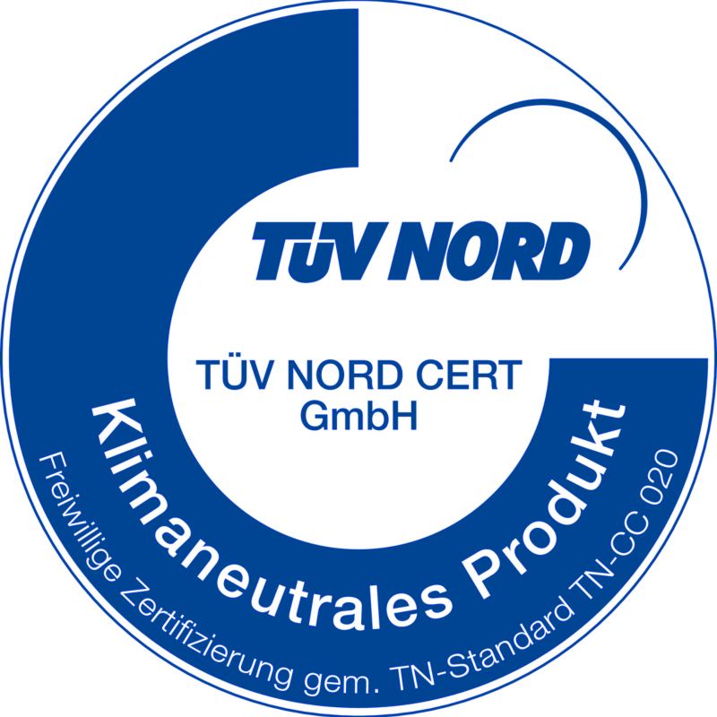 Certificato TÜV Nord: prodotto neutro a livello di impatto sul clima