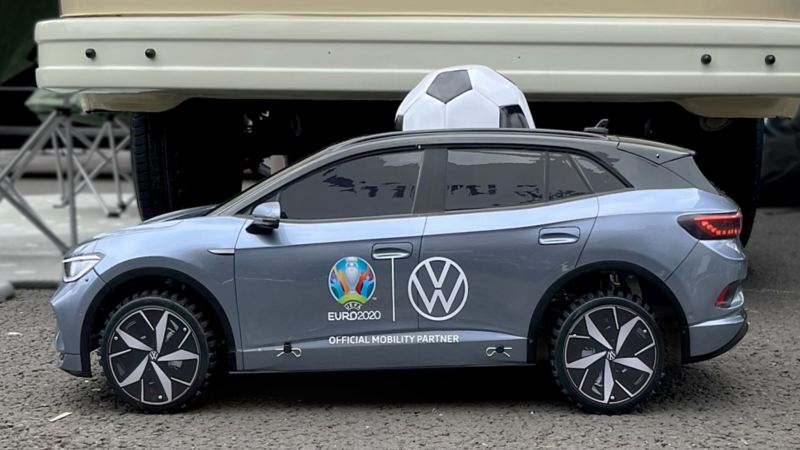 A side view of the Volkswagen Tiny Football Car