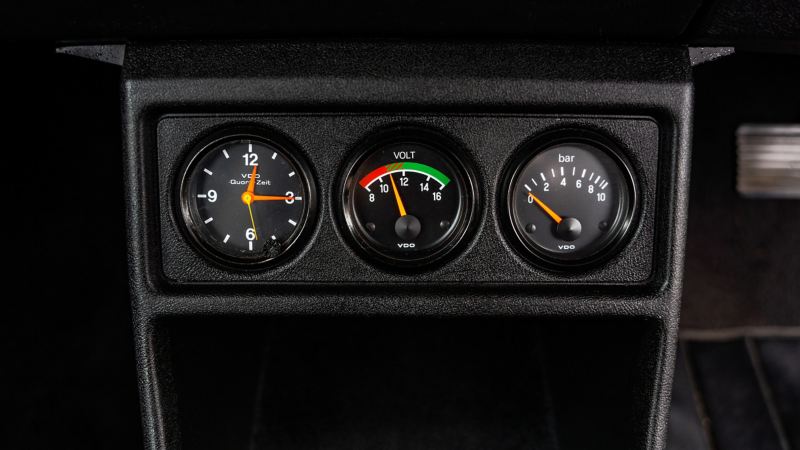 An instrument panel within a Mk 1 VW Golf GTI