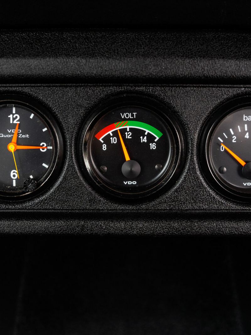An instrument panel within a Mk 1 VW Golf GTI
