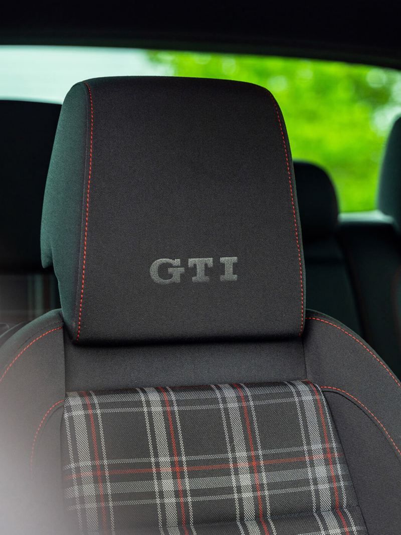 GTI logo detail on the driver's seat in a Mk 6 VW Golf GTI
