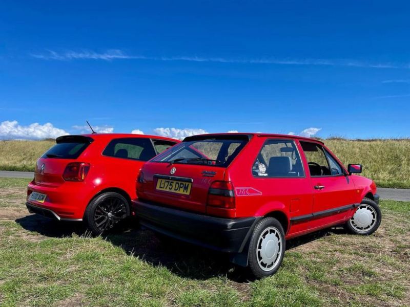 Two parked Polo GTI's in a field