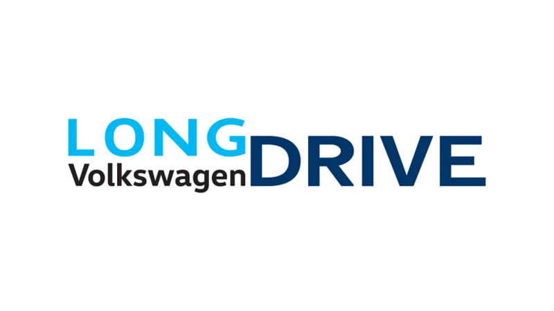 Long Drive VW. Logo de plan de asistencia Volkswagen para mantenimiento de autos. 