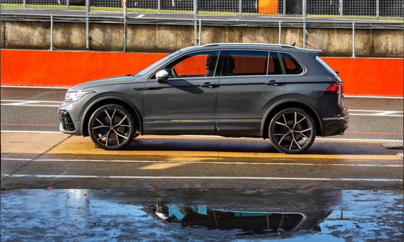 Trevor driving his new Tiguan R at Brands Hatch 