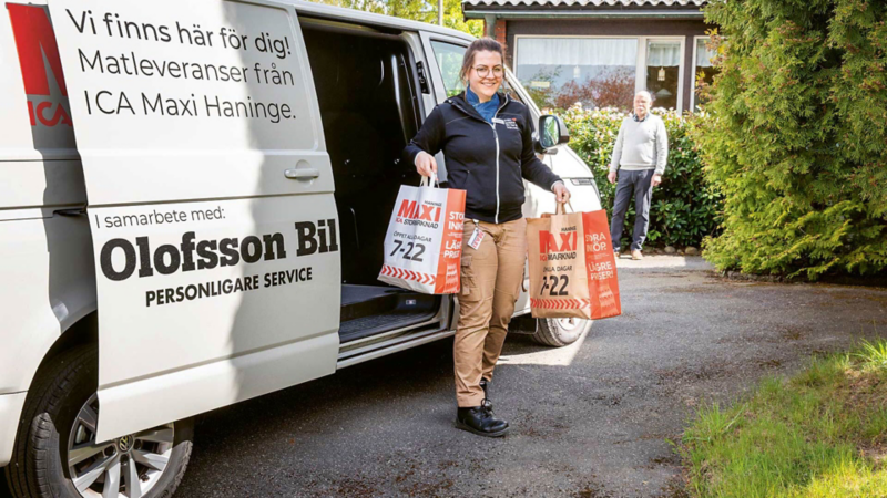 Olofsson Bil och ICA Maxi Haninge samarbetar med matleveranser till riskgrupper