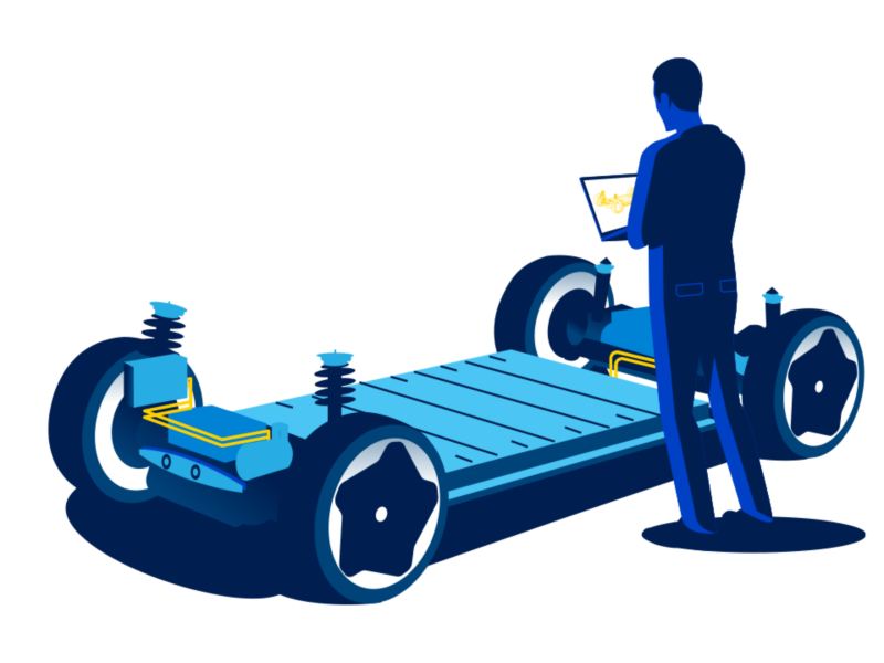 Illustrazione piattaforma mobilità elettrica VW