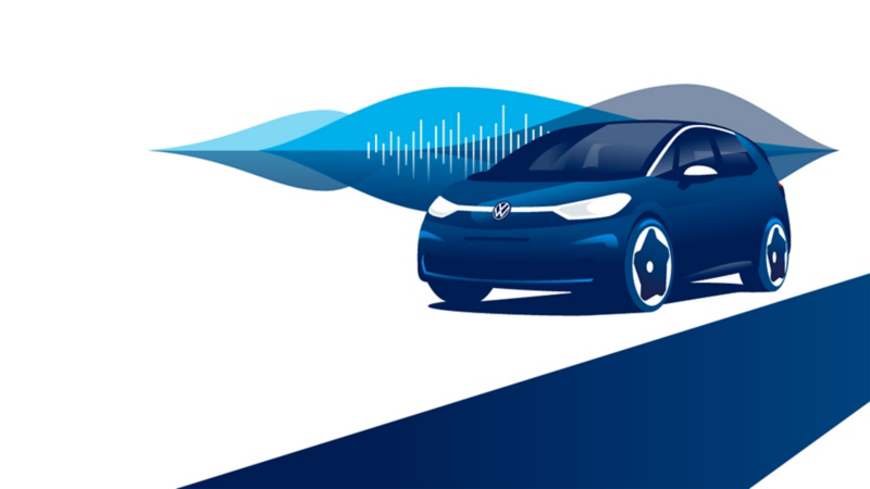 La Volkswagen ID.3 et l'affichage d'une piste audio.