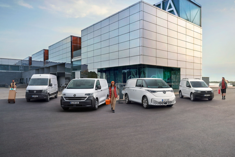 VW Crafter, Transporter, ID. Buzz et Caddy Cargo, blancs