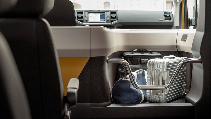 Volkswagen MOIA, eldriven samåkningsbuss, förvaringsutrymme