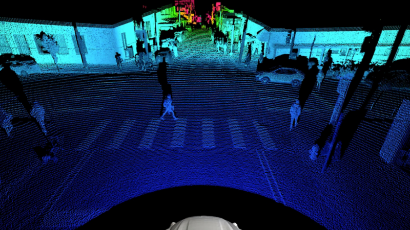 Darstellung der Lidar Technologie des ID.Buzz Prototypen