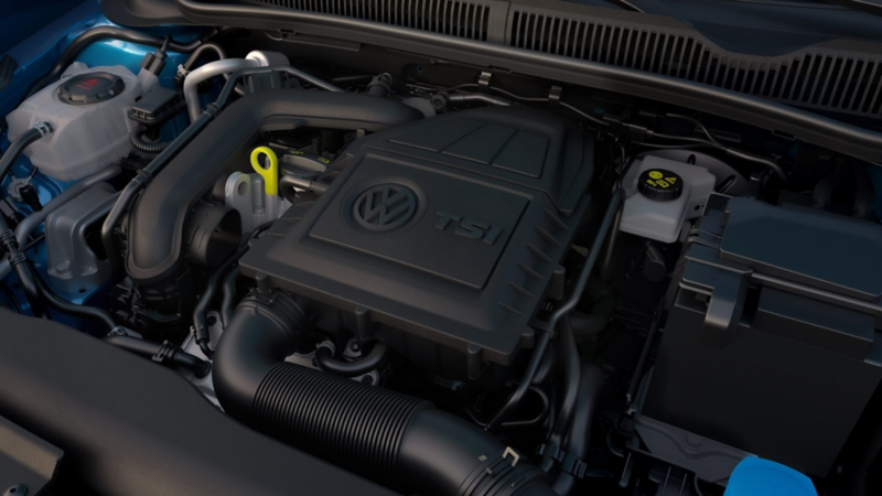 Motor de Tera 2026 con relieve TSI en la parte superior. 