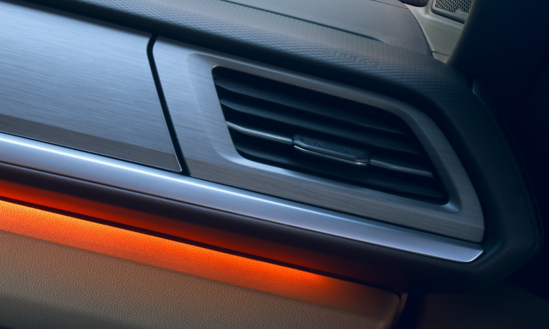 Närbild på ventilationen i nya VW Multivan eHybrid minibuss