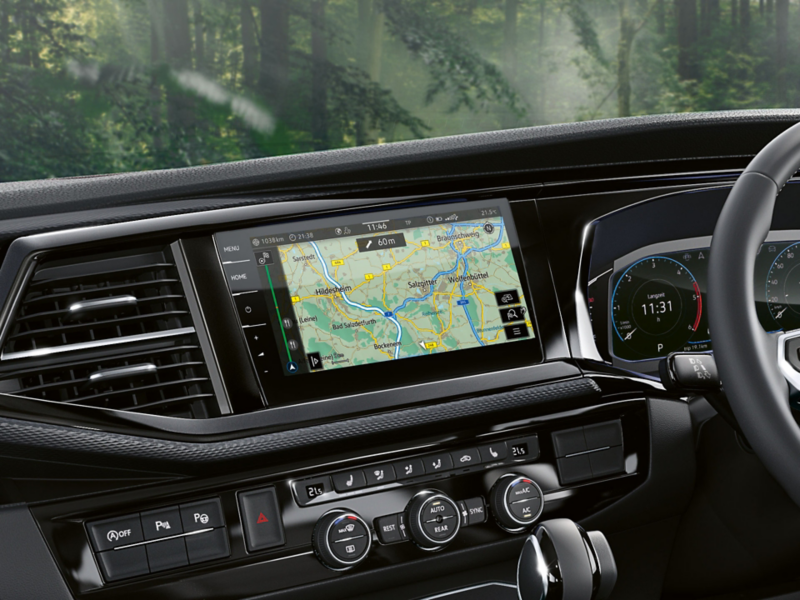 Volkswagen Mulitvan interior infotainment system.