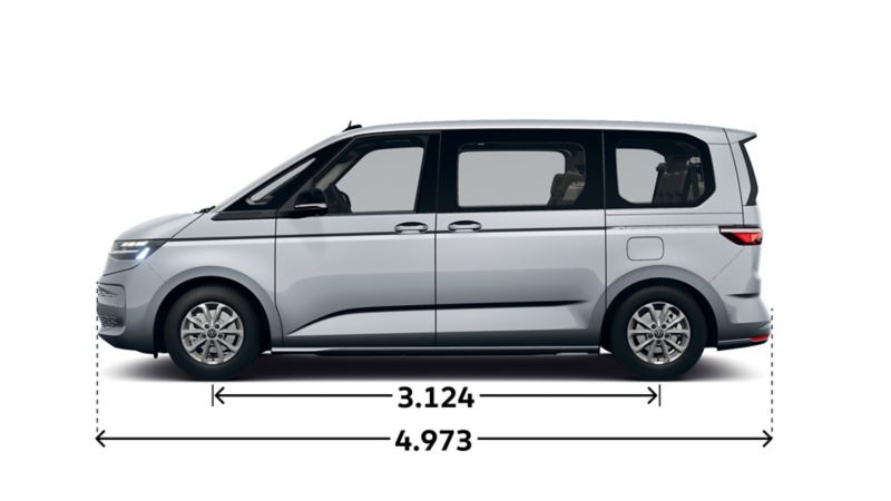 Der VW Multivan Life von der Seite.