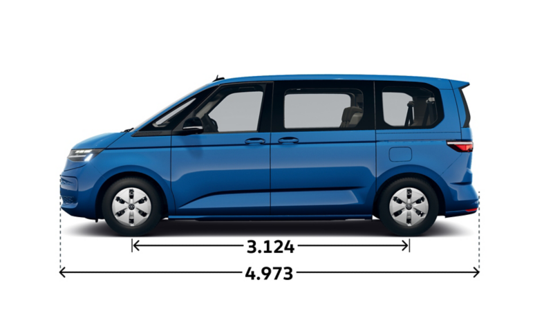 Der VW Multivan von der Seite.