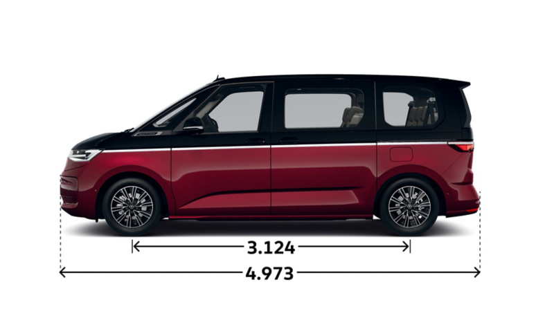 Der VW Multivan Style von der Seite.