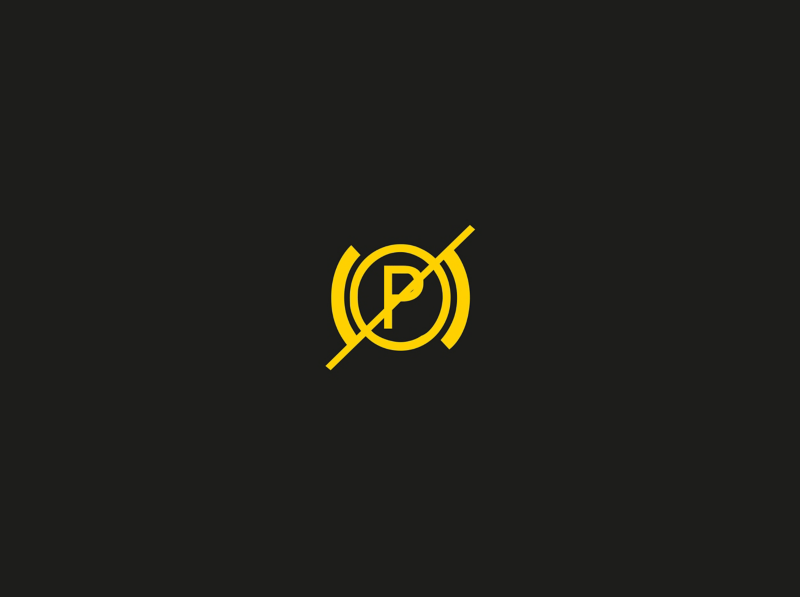 Amber electronic parking brake fault warning light 