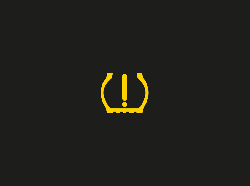 Amber fault in the tyre pressure monitoring system warning light 