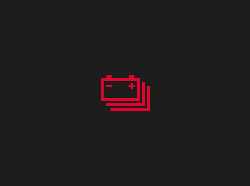 Red high-voltage battery empty warning light 