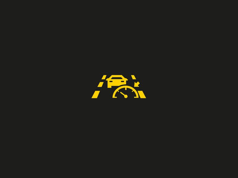 Yellow travel assist fault warning light 