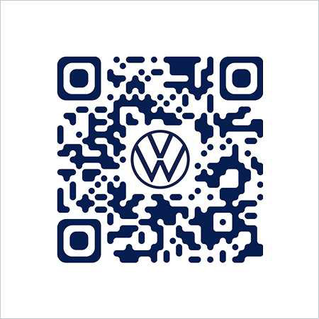 QR code with the Volkswagen logo in the center, available for download on the App Store.