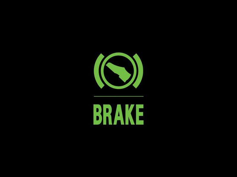 VW green brake pedal not depressed foot icon