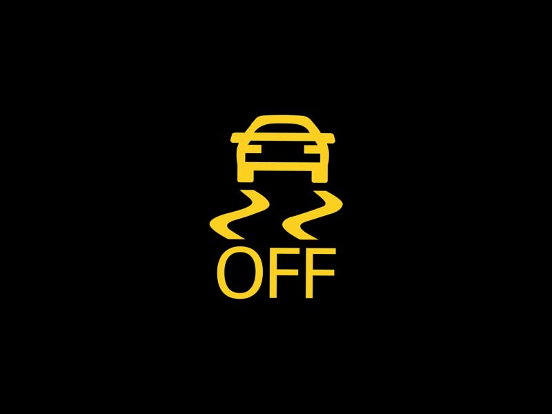 VW ámbar ASR desactivado manualmente el icono amarillo APAGADO