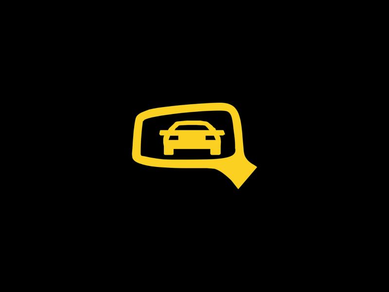 Espejo de mal funcionamiento de advertencia de asistencia lateral ámbar VW y luz amarilla del automóvil