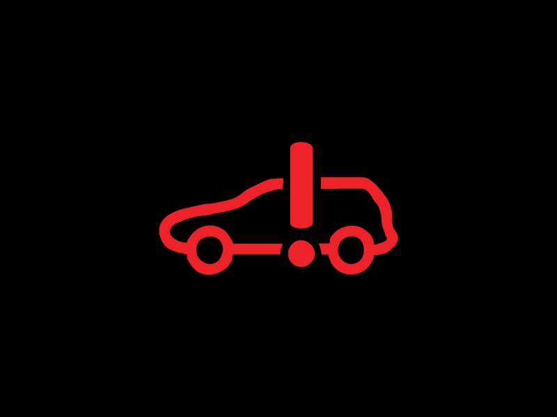 Luz de advertencia roja VW, error híbrido rojo