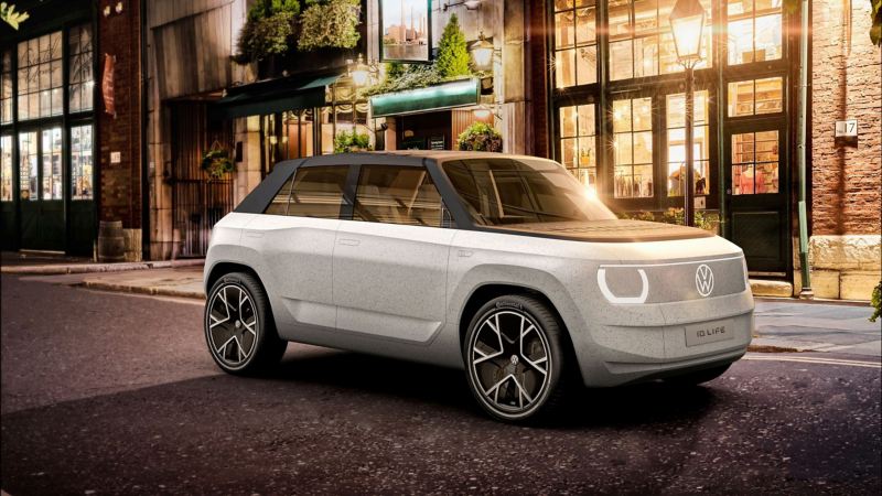 Exterior side profile shot of a CGI mock up of the VW ID. Life concept car