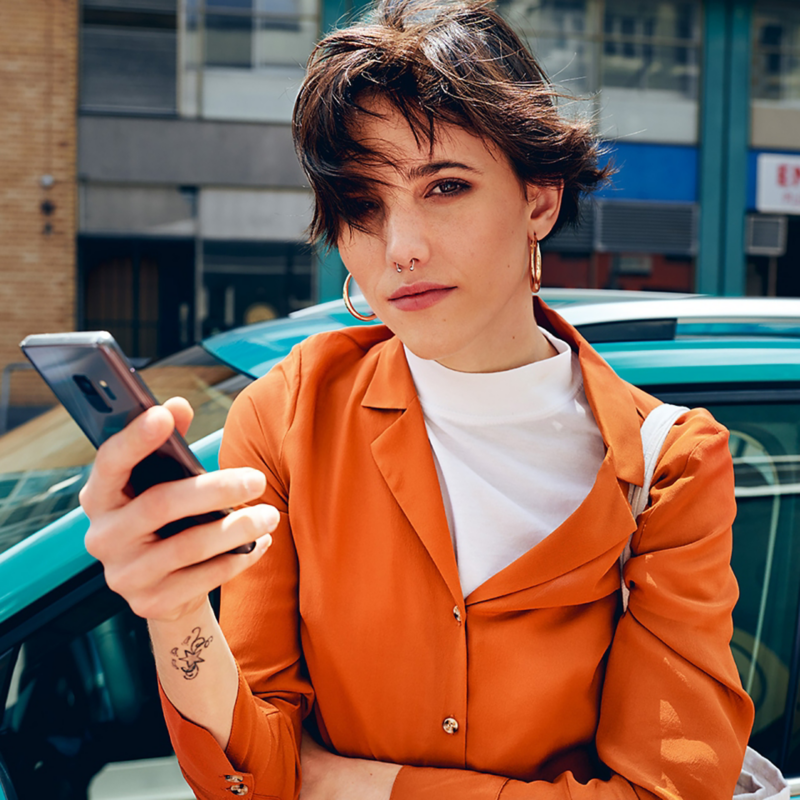 A lady using her smartphone