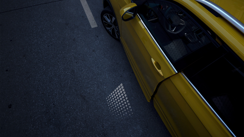 Light projection displayed outside a T-Cross car