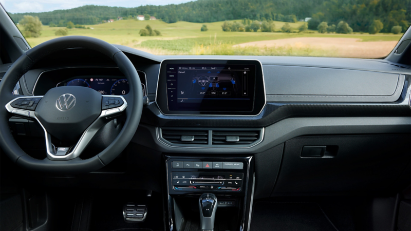 close up of the interior and dashboard on a T-Cross