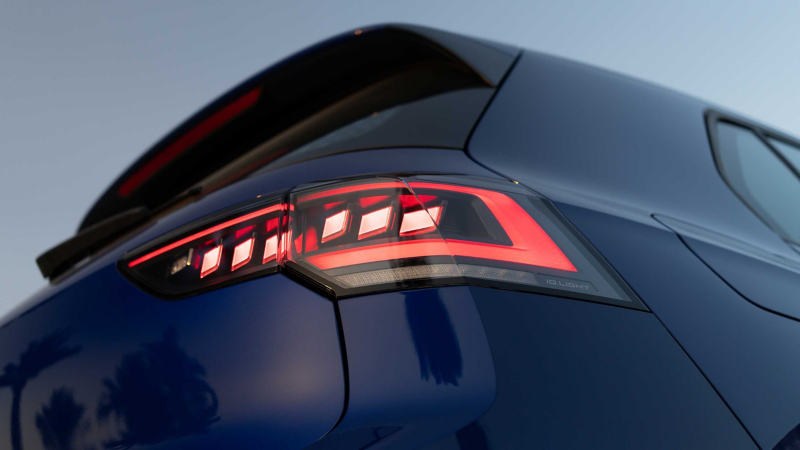 LED tail light clusters of a VW Golf R