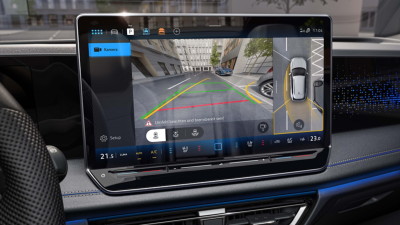 Close-up of the Tiguan area view display